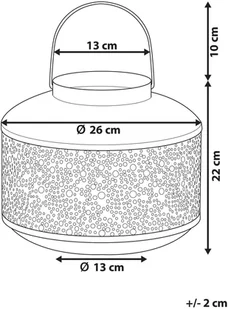 Beliani Lampion 22 cm złoty CORFU - Lampiony i znicze - miniaturka - grafika 3