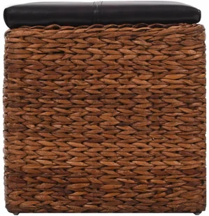 vidaXL Ławka z 3 koszami, trawa morska, 105 x 40 x 42 cm, brązowa vidaXL - Ławki do przedpokoju - miniaturka - grafika 4