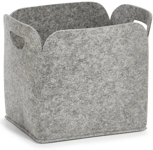 Zeller Pojemnik filcowy kosz kolor szary 30x24x30 cm - Pudła i pojemniki do przechowywania - miniaturka - grafika 2