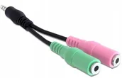 Adaptery i przejściówki - Delock Adapter mini Jack 4 pin - 2x mini Jack M-f - miniaturka - grafika 1
