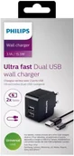 Kable komputerowe i do monitorów - Philips Podwójna ładowarka 5V/3.1A 15.5W micro USB (z kablem micro USB) Phil-DLP2307U/12 - miniaturka - grafika 1