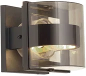 Lampy ogrodowe - Elstead Lighting Zewnętrzna LAMPA ścienna FRIDA/S elewacyjna OPRAWA półokrągła kinkiet do ogrodu IP54 przezroczysty grafitowy FRIDA/S - miniaturka - grafika 1