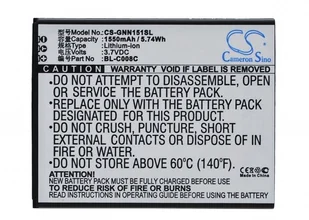 Cameron Sino Gionee GN151 / BL-C008C 1550mAh 5.74Wh Li-Ion 3.7V CS-GNN151SL - Baterie do telefonów - miniaturka - grafika 2