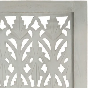 vidaXL Parawan 3-panelowy, rzeźbiony, szary, 120x165 cm, drewno mango vidaXL - Parawany - miniaturka - grafika 5