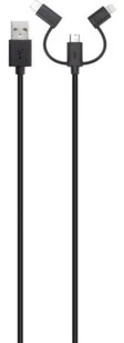 Xqisit Combo mUSB/USB C 2.0/Lightn.-USB A czarny 28438 - Kable USB - miniaturka - grafika 2