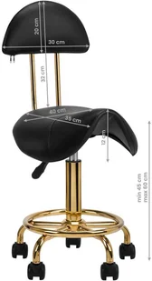 ACTIVESHOP Taboret Kosmetyczny 6001G Złoto Czarny 10003_140906 - Krzesła i taborety kosmetyczne - miniaturka - grafika 6