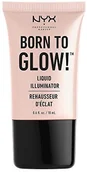 Rozświetlacze do twarzy i ciała - NYX PROFESSIONAL MAKEUP Professional Makeup Born to Glow Liquid Illuminator, płynny makijaż z połyskiem, rozświetlacz, baza podkładu, formuła wegańska, odcień: Sunbeam - miniaturka - grafika 1