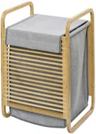 Kosze na bieliznę - Wenko Bambusowy kosz na pranie Bahari z uchwytami do przenoszenia kolor brązowo-szary wymiary 40x60x35 cm marka B07CTS2PJ6 - miniaturka - grafika 1