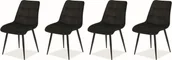 Krzesła - Signal Zestaw krzeseł CHIC VELVET 4 szt czarne ZESTAW-CHICVCC-4SZT - miniaturka - grafika 1