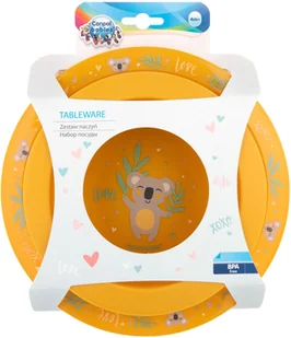 canpol Babies Zestaw naczyń Exotic Animals, 2 elementy, żółty - Zestawy naczyń dla dzieci - miniaturka - grafika 2