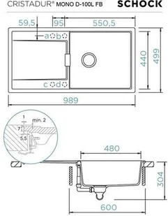 Schock MONO D-100L FB Silverstone - Zlewozmywaki - miniaturka - grafika 3
