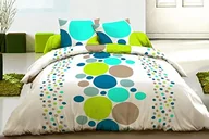 Pościel dla dzieci - Home Passion 60492 Pack 3-częściowa poszwa na kołdrę 57 nici bawełna Confetti Niebieski 220 x 240 cm 60492 - miniaturka - grafika 1