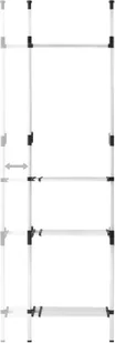 vidaXL Teleskopowy system z półką i drążkami do garderoby, aluminiowy - Meble modułowe i akcesoria - miniaturka - grafika 7