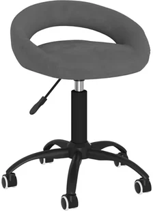 vidaXL Obrotowe krzesło biurowe, ciemnoszare, tapicerowane aksamitem - Taborety i hokery - miniaturka - grafika 8