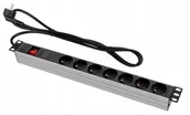 Listwy zasilające - Listwa Zasilająca 7 Gniazd Z Włącznikiem Rack 1U - miniaturka - grafika 1