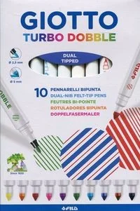 Fila Fila, Giotto, flamastry dwustronne, Turbo Dobble, 10 kolorów - Flamastry - miniaturka - grafika 2