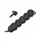 Listwy zasilające - Listwa Zasilająca Przedłużacz 3m 5g Płaska Wtyczka - miniaturka - grafika 1