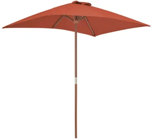 vidaXL Parasol ogrodowy na drewnianym słupku, 150 x 200 cm, terakota - Parasole ogrodowe - miniaturka - grafika 5