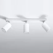 Lampy sufitowe - EULUNA Spot sufitowy Round, biały, 3-punktowy liniowy - miniaturka - grafika 1