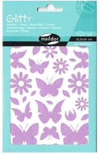 Maildor Naklejki Glitty motyle i kwiaty - Przybory szkolne - miniaturka - grafika 2