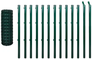 vidaxl Euro ogrodzenie, 25 x 1,2 m, kolor zielony, stal - Ogrodzenia - miniaturka - grafika 2