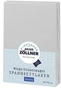 Prześcieradła dla dzieci - Zollner Julius 8330147510 Prześcieradło z dżerseju na kołyski 90x40 i gondoli, kolor: jasnoszary - miniaturka - grafika 1