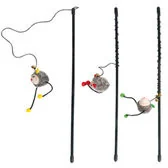 Karlie flamingo Wędka z szarą myszką FLAMINGO - Zabawki dla kotów - miniaturka - grafika 3