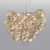 Lampy sufitowe - Szklana lampa wisząca Gross, bursztynowa - miniaturka - grafika 1