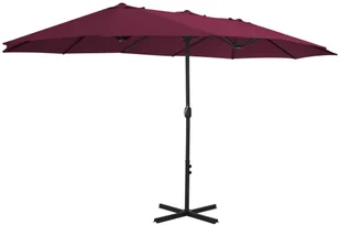 vidaXL Parasol ogrodowy na słupku aluminiowym, 460 x 270 cm, bordowy - Parasole ogrodowe - miniaturka - grafika 3