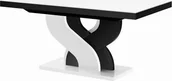 Stoły - Hubertus Stół BELLA 160256 x89 biały połysk/czarny połysk rozkładany HS-BELLA-WB - miniaturka - grafika 1