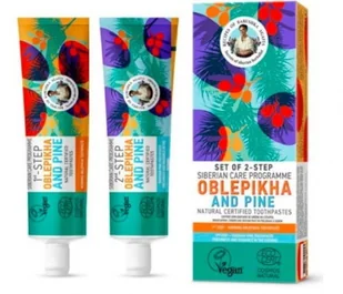 Agafia Agafia - Receptury Babuszki Agafii - Dwuetapowy, syberyjski zestaw past do pielegnacji zębów - Rokitnik i Sosna - 2x60g - Płyny do płukania jamy ustnej - miniaturka - grafika 2