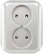 Gniazdka elektryczne - Abex Gniazdo Topaz-Bis 2x2P srebrne - miniaturka - grafika 1