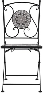 vidaXL 3-cz. zestaw mebli bistro z mozaiką, szary, ceramika - Meble ogrodowe - miniaturka - grafika 8