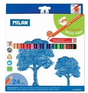 MILAN Kredki OŁÓWKOWE TRÓJKĄTNE 24 KOLORY 0722324 - Kredki, ołówki, pastele i pisaki - miniaturka - grafika 3