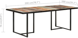 VidaXL Lumarko Stół jadalniany, 200 cm, lite drewno odzyskane 320698 VidaXL - Stoły - miniaturka - grafika 7