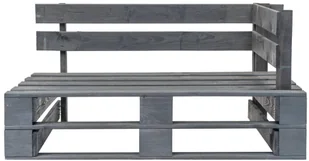 vidaXL Ogrodowa ławka narożna z palet, drewno FSC, szara - Ławki ogrodowe - miniaturka - grafika 2
