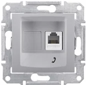Gniazdka elektryczne - Schneider Electric Schneider Sedna aluminium gniazdo telefoniczne 1 SDN4101160 - miniaturka - grafika 1