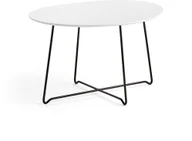 Ławy i stoliki kawowe - AJ Produkty Stolik kawowy IRIS, asymetryczny, 510 mm, czarny, biały - miniaturka - grafika 1