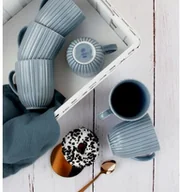 Kubki - Lubiana DAISY SEASIDE K9 KOMPLET 6 KUBKÓW 350 ML SZARO NIEBIESKI K9-3790LUB - miniaturka - grafika 1