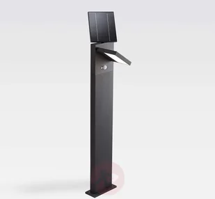 Lampenwelt com Solarny słupek ogrodowy LED Silvan, czujnik, 60 cm - Lampy ogrodowe - miniaturka - grafika 2