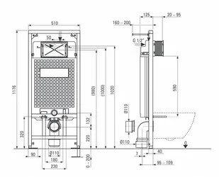Deante Stelaż podtynkowy do miski WC CST WC01 - Stelaże i zestawy podtynkowe do WC - miniaturka - grafika 2