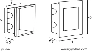 Su-Ma Oprawa zewnętrzna IP 65 SUMA MUR LED INOX F 04 LED wpuszczana w elewację barwa ciepła kwadrat F 04 - Lampy ogrodowe - miniaturka - grafika 4