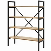 Regały - S&w Design Regał Medium 130x60-160x30 cm Industrial Loft na książki D4 RM400030130D - miniaturka - grafika 1