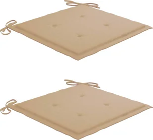 vidaXL Poduszki na krzesła ogrodowe, 2 szt., beżowe, 40x40x4 cm - Poduszki ogrodowe - miniaturka - grafika 2