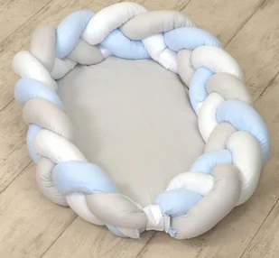 AMY 63815 Warkocz bawełna biały/szary/niebieski - Śpiworki dla dzieci - miniaturka - grafika 5