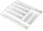 Inne sztućce - Rotho Wkład do szuflad Rotho Domino Rozsuwany biały - miniaturka - grafika 1