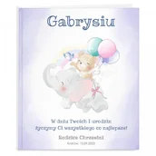 Baby shower i roczek - Murrano Księga Baśni Dla Dzieci z Nadrukiem Latające Zwierzątka na Roczek KZ-BAS-032 - miniaturka - grafika 1