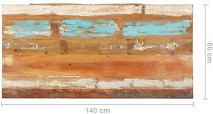 vidaXL Lumarko Prostokątny blat stołowy, 60x140 cm, 25-27 mm, drewno z odzysku 286058 - Meble modułowe i akcesoria - miniaturka - grafika 6
