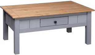 vidaXL Stolik kawowy, szary, 100x60x45 cm, lita sosna, seria Panama - Ławy i stoliki kawowe - miniaturka - grafika 4