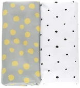 Otulacze - Motherhood Otulacze flanelowe premium 2 szt. Kropy musztardowe 80x120 cm - miniaturka - grafika 1